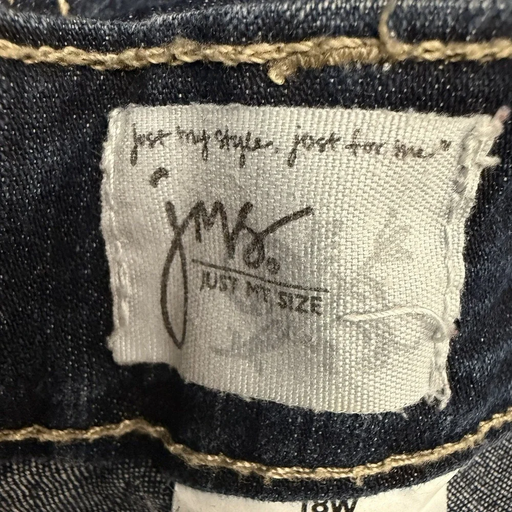 Just My Size Women's‎ Blue Dark Wash Boot Cut Denim Jeans Size 18W